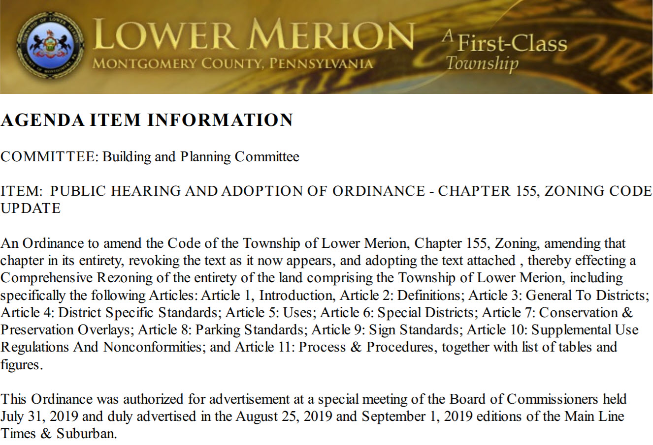 lower merion township zoning