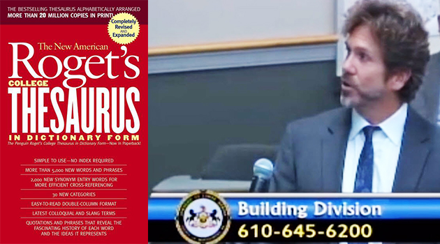 Chris Leswing Gets Thesaurus after using the word majestic seven times in presentation to Lower Merion Township Commissioners