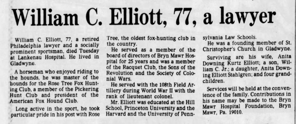 William C Elliott Dead