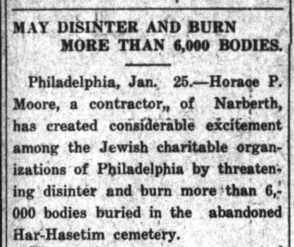 Gladwyne Jewish Cemetery 6000 bodies