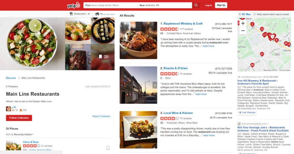Yelp Best Main Line