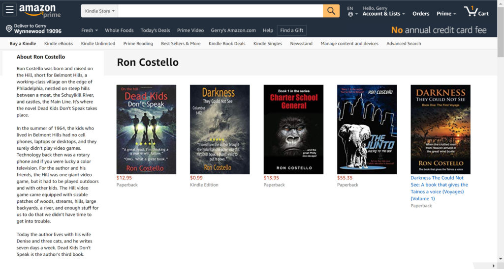 Ron Costello Amazon Page
