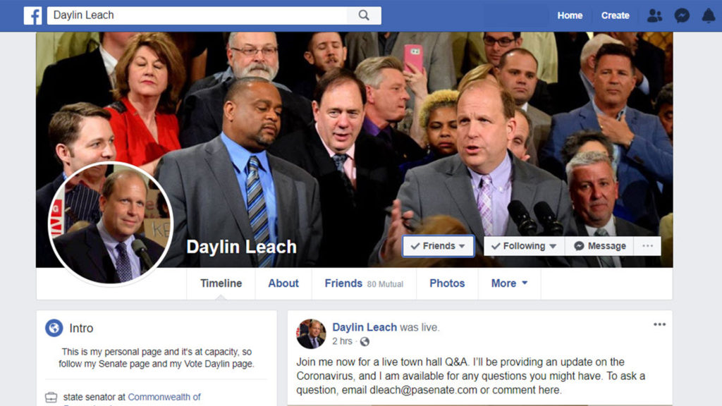 Daylin Leach Facebook Personal