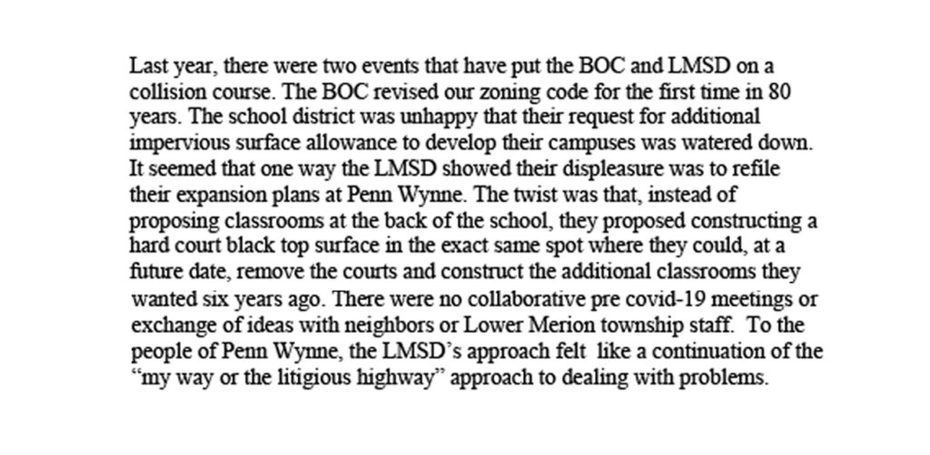 Rick Churchill to LMSD