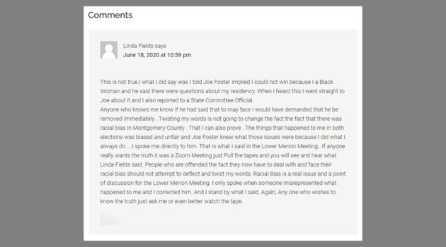 Linda Fields Comment