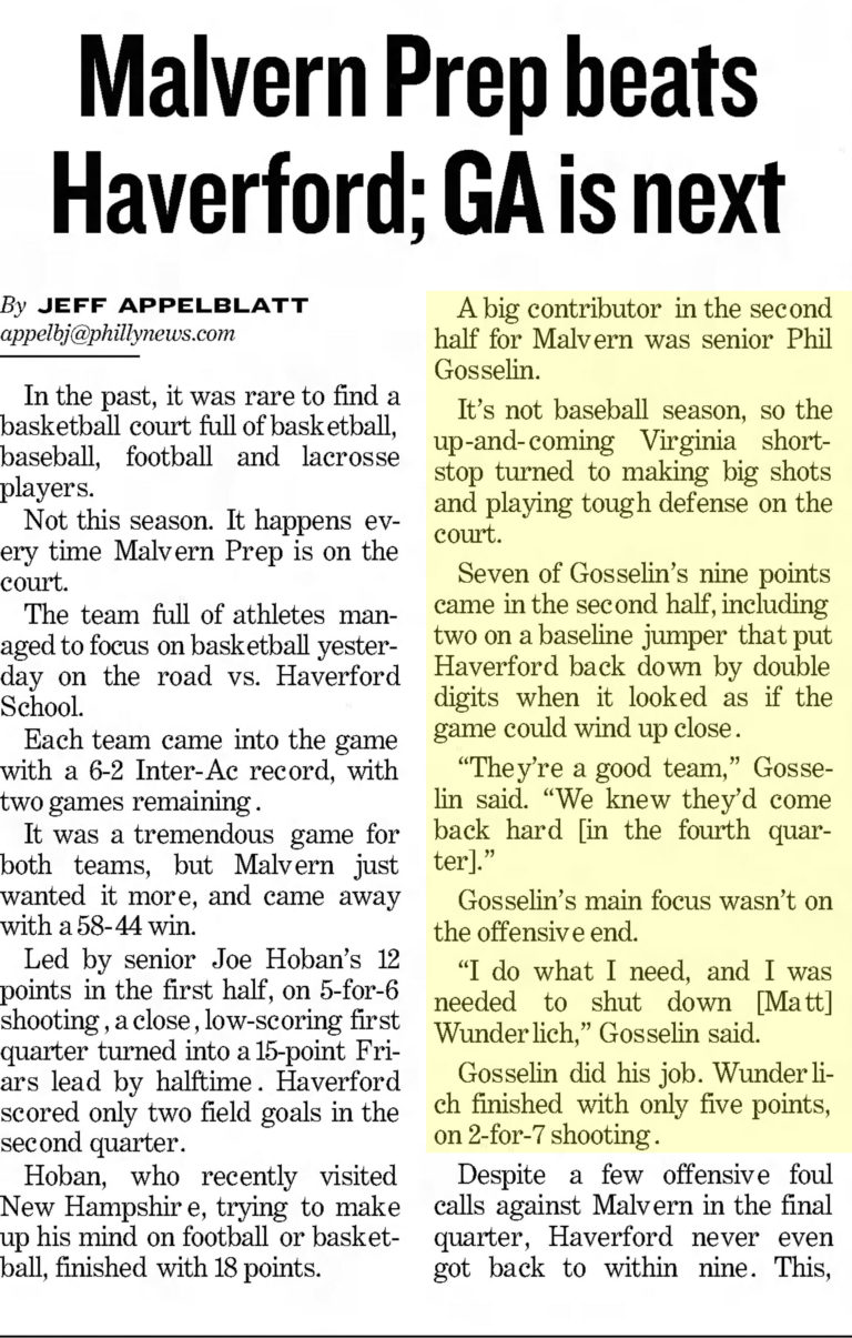 Phil Gosselin Basketball