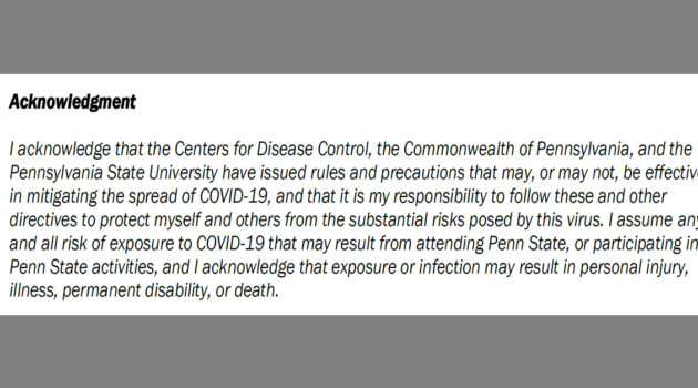 Penn State Covid Acknowledgement