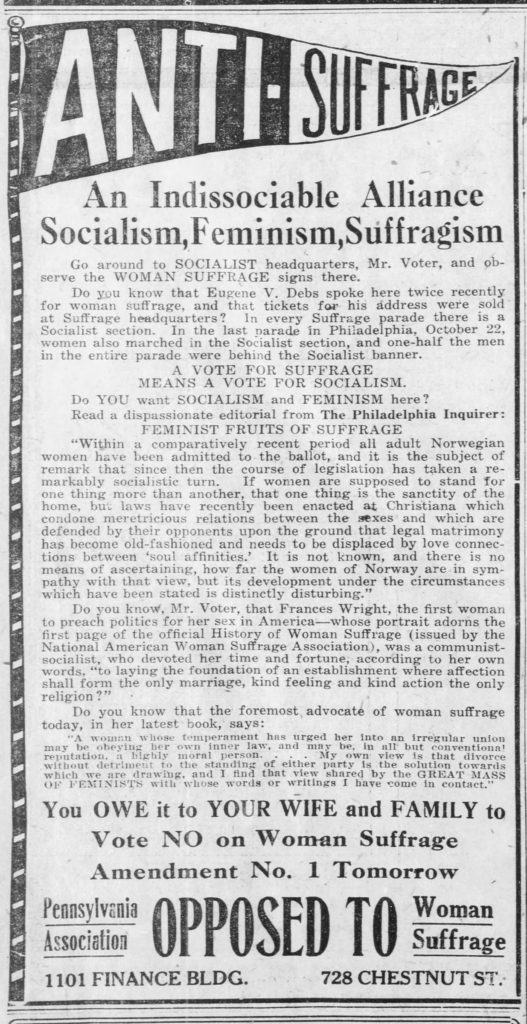 Anti Suffrage Ad
