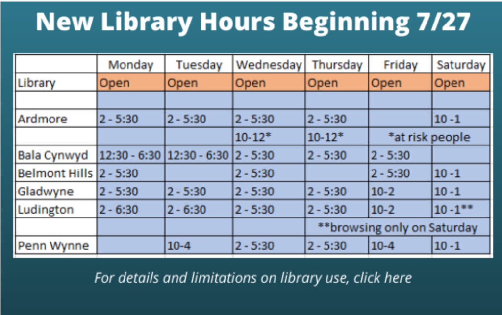Lower Merion Library Schedule