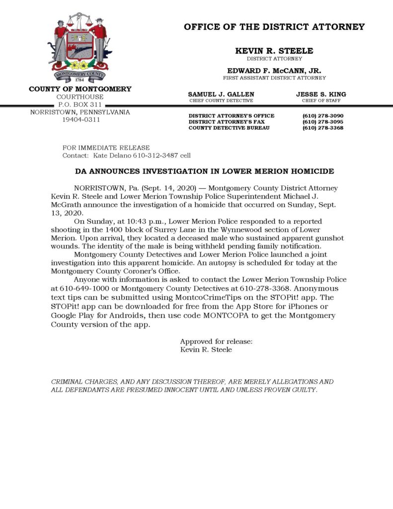 DA Wynnewood Murder