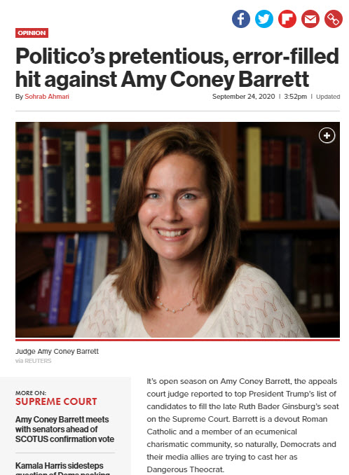 NY Post Critique of Politico