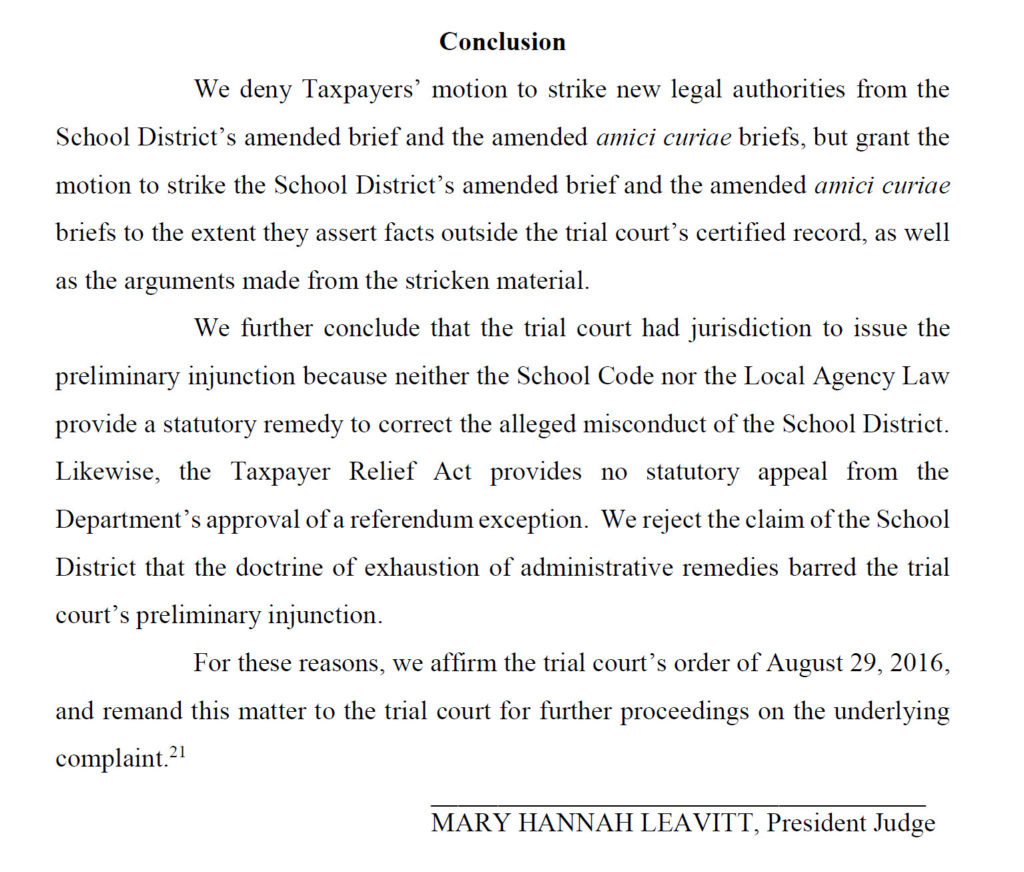 Commonwealth Court Decison March 2020