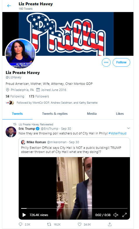 Liz Havey Eric Trump Tweet