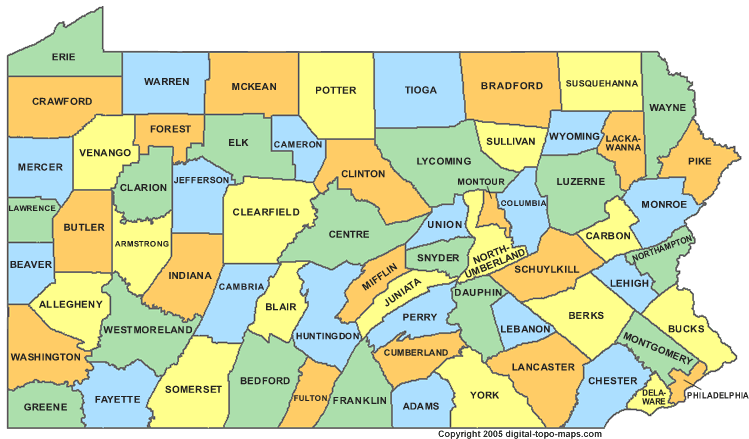 PA County Map