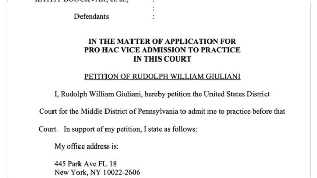 Rudy Petitions to Appear in Court Today