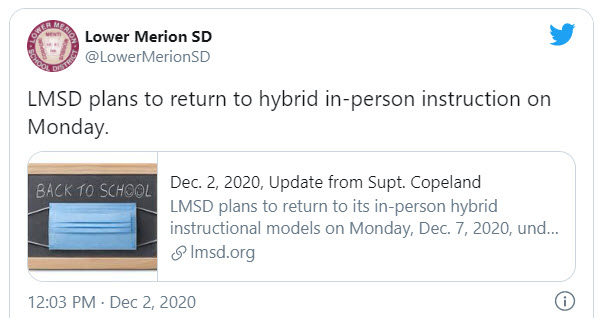 LM Schools Back to Hybrid