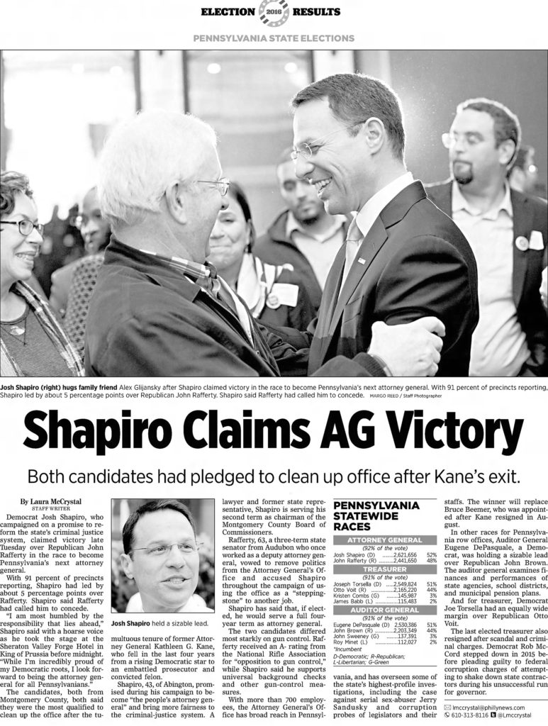 Shapiro Wins AG 2016