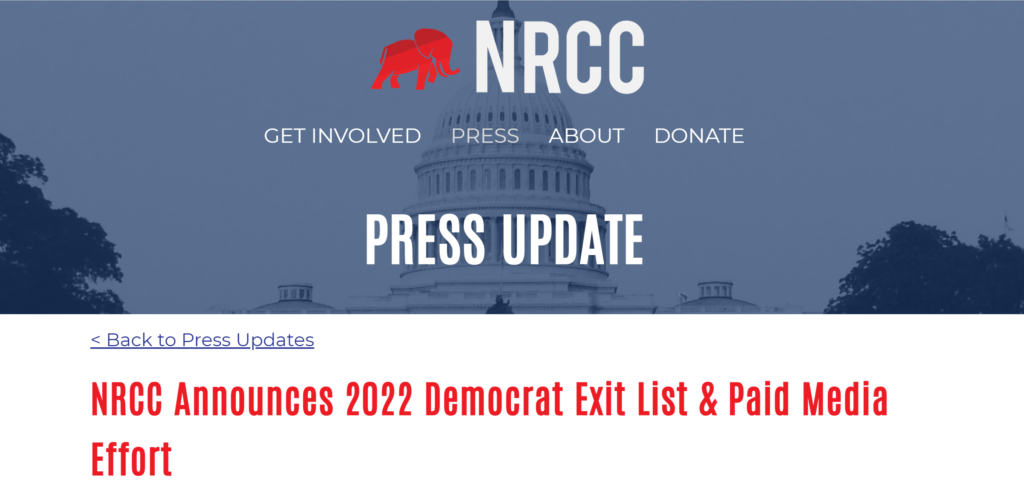 NRCC Democrat Exit List
