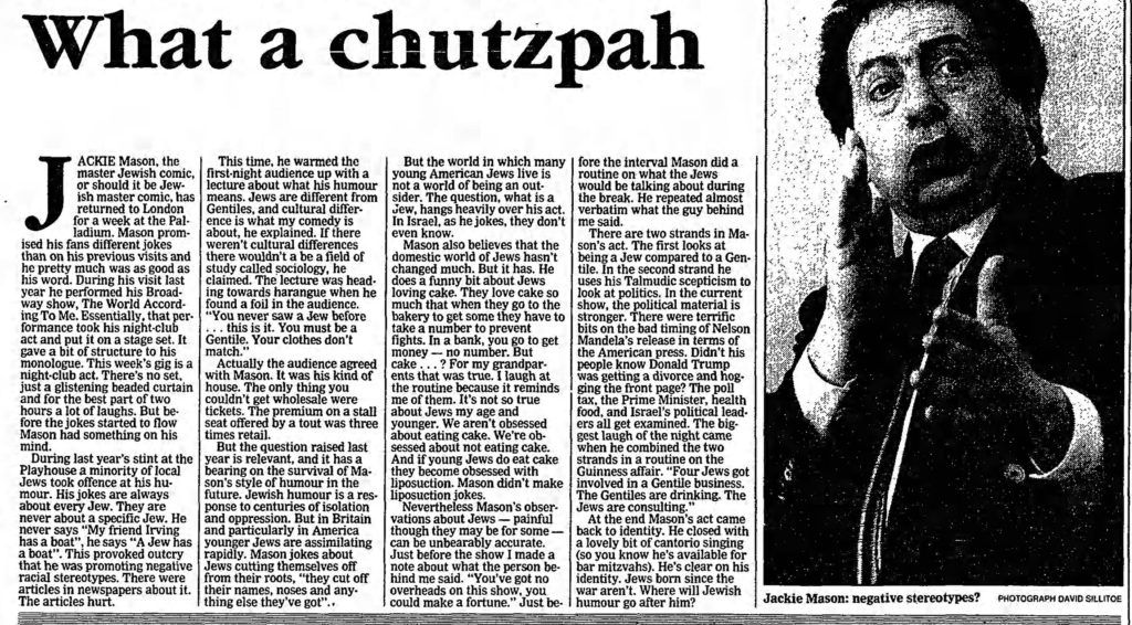 Goldfarb Jackie Mason March 1990