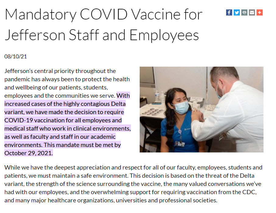 Jefferson Vaccine Mandate