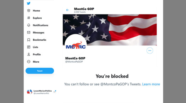 Montco GOP Mask Tweet Your Blocked