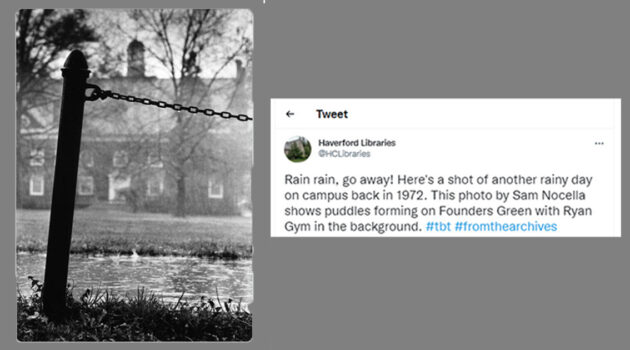 Haverford College in the Rain 1972