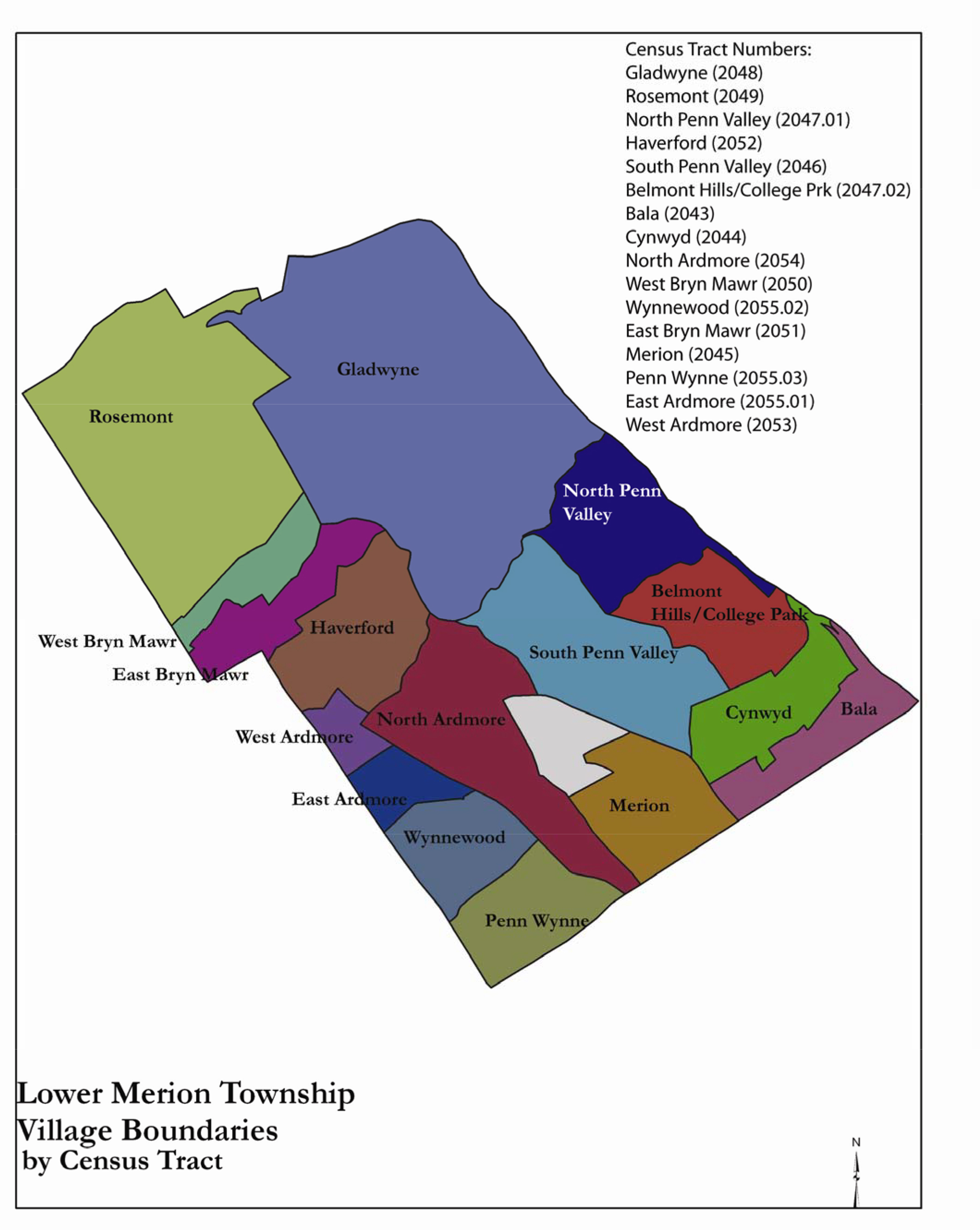 Lower Merion Census Tract Map