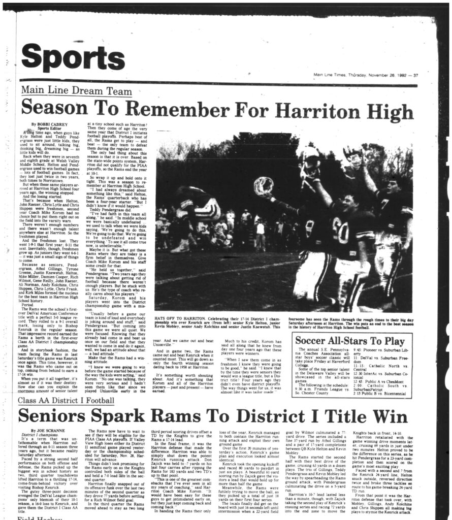 Harriton Championship Main Line Times