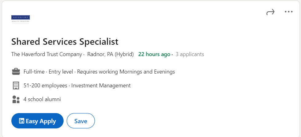 Haverford Trust Job