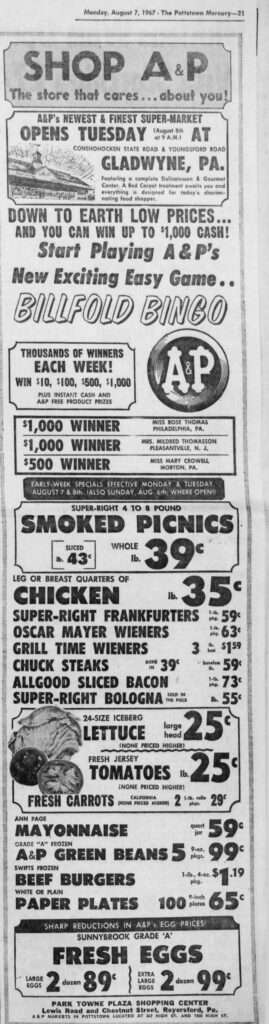 Pottstown Mercury Ad