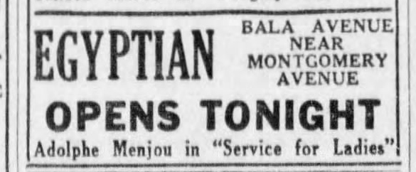 Egyptian Opens Tonight