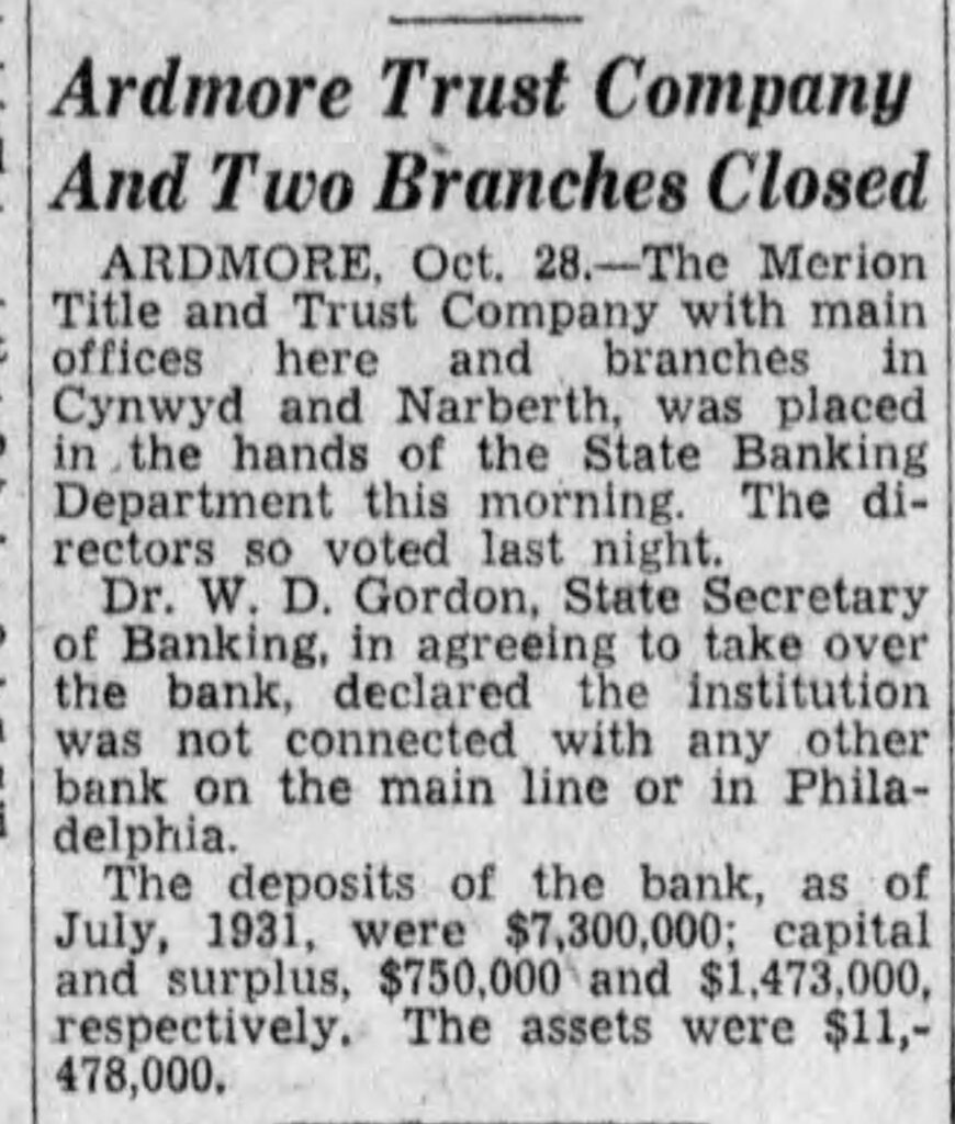 Merion Title Closed