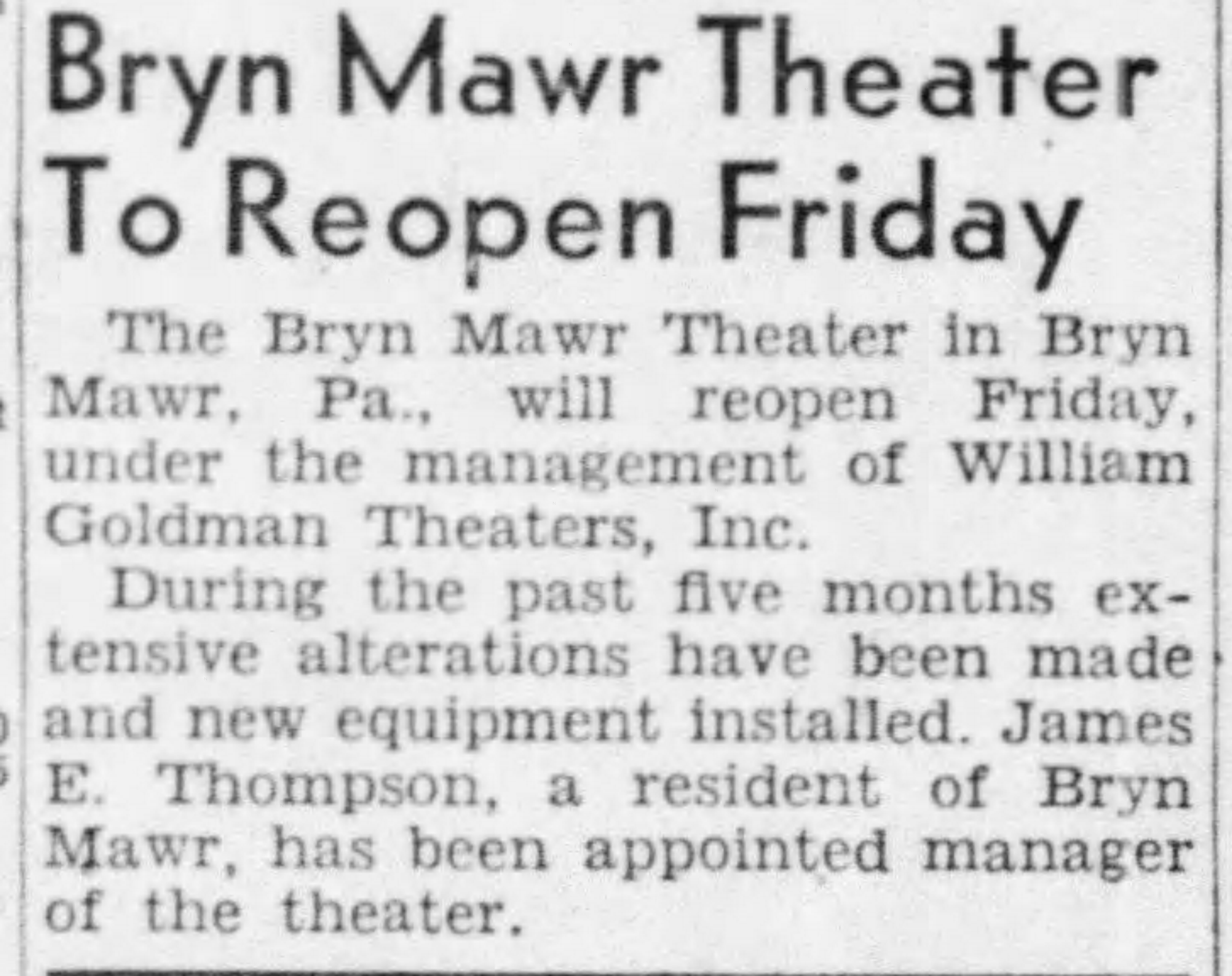 Bryn Mawr Theater