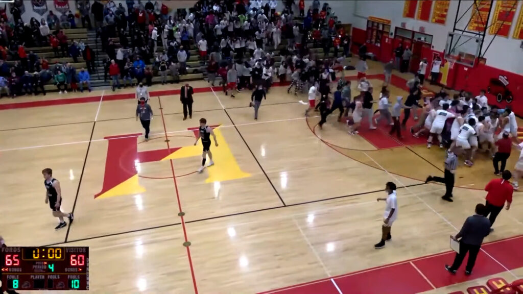 Crowd Storms The Court