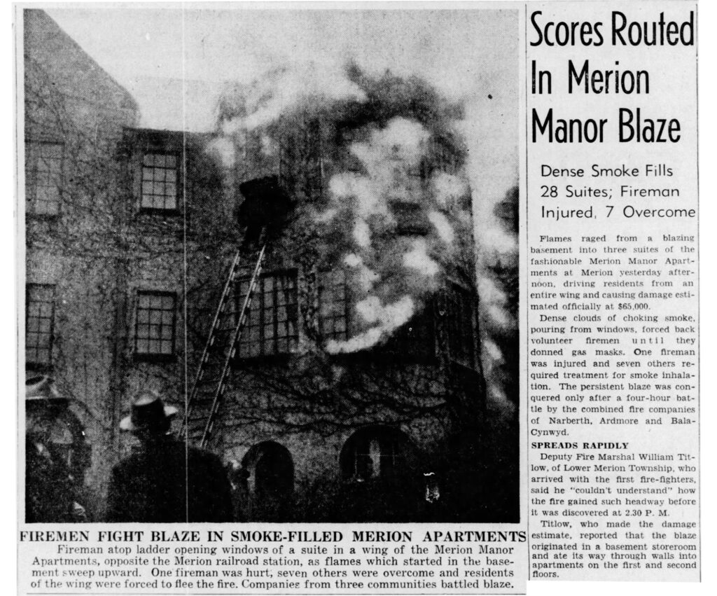 Merion Manor Fire