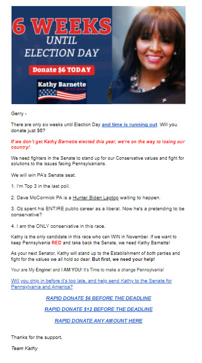 Kathy Email 6 weeks