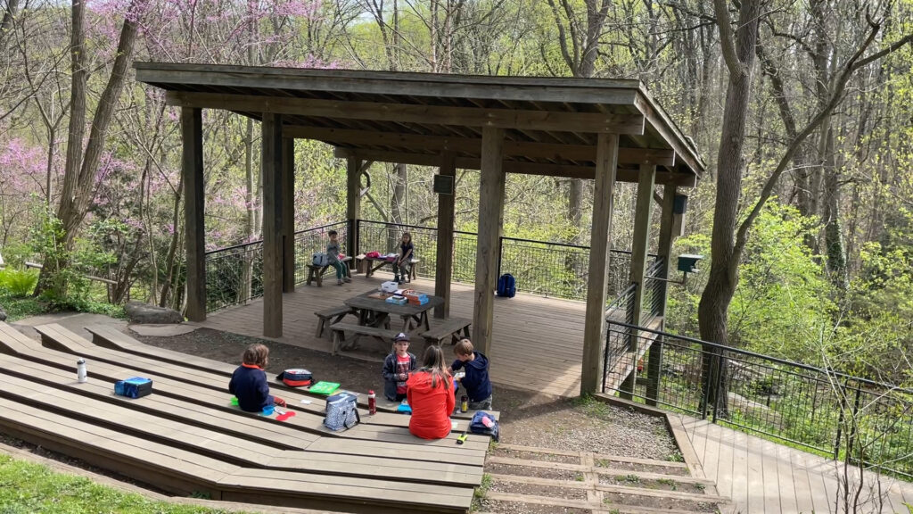 Kids having snack at Riverbend