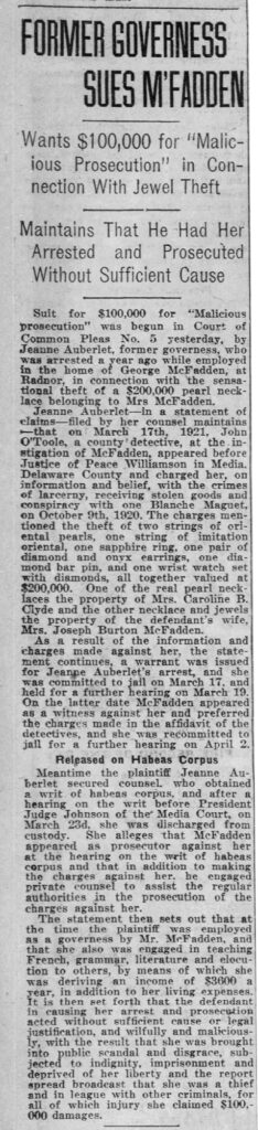 Radnor Jewel Theft
