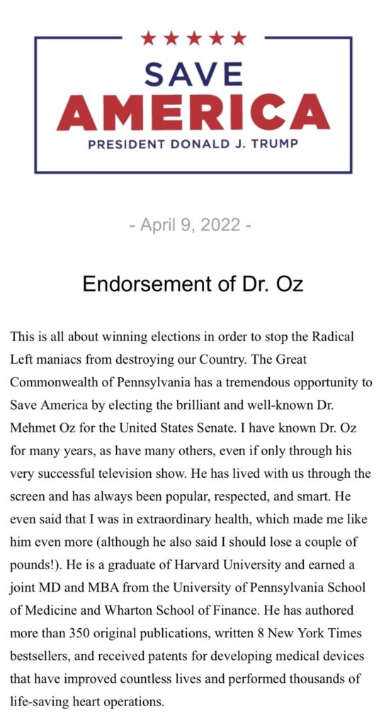 Trump Endorsement