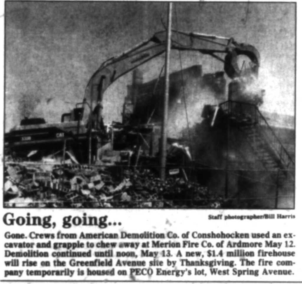 Ardmore Fire Company Demolition