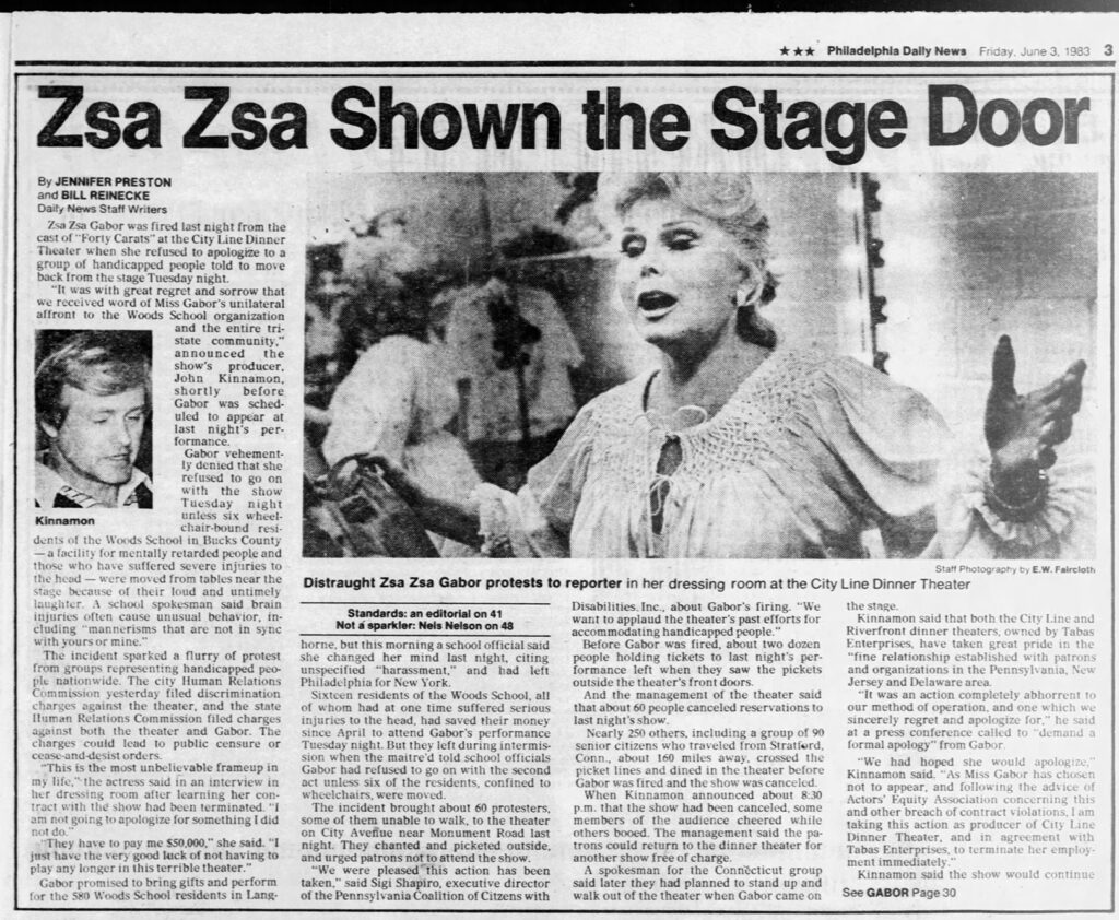 Daily News Zsa Zsa Shown the Door