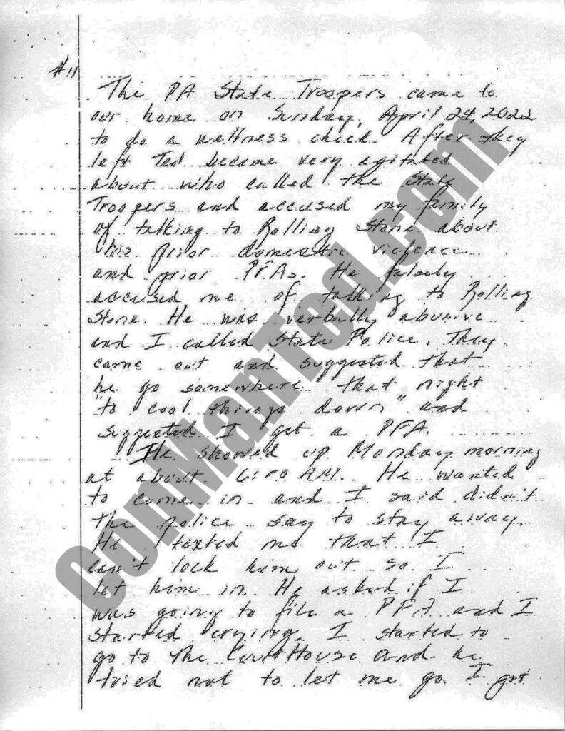 Hand Written Complaint