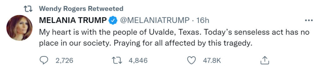 Melania on Uvalde
