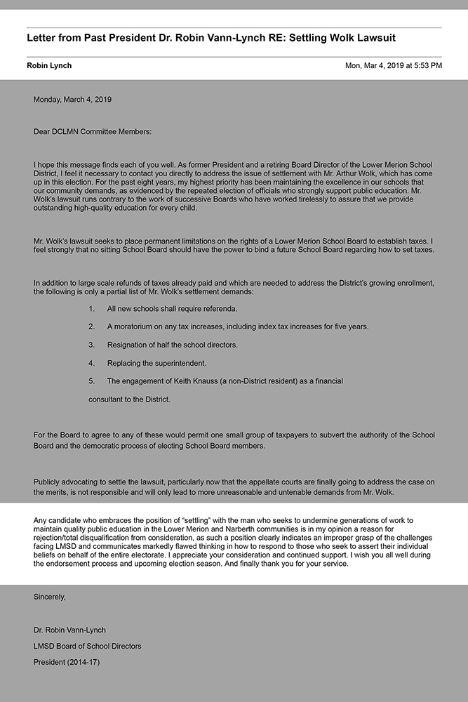 Lynch Letter