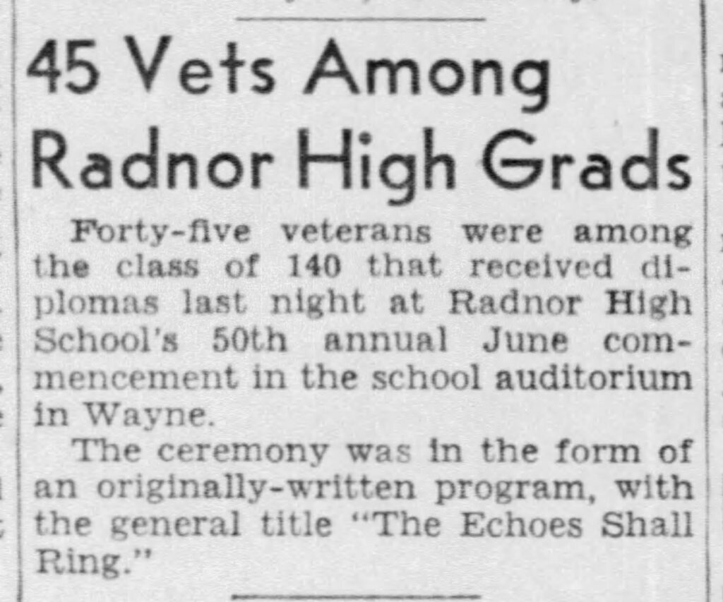 Radnor 45 Vets