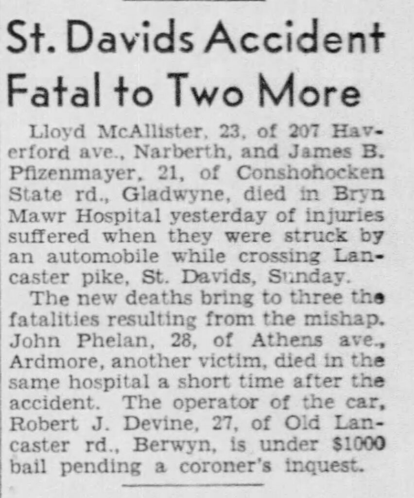 St. Davids Fatalities