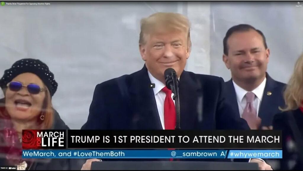 Trump Attends March For Life thanks Fitzpatrick