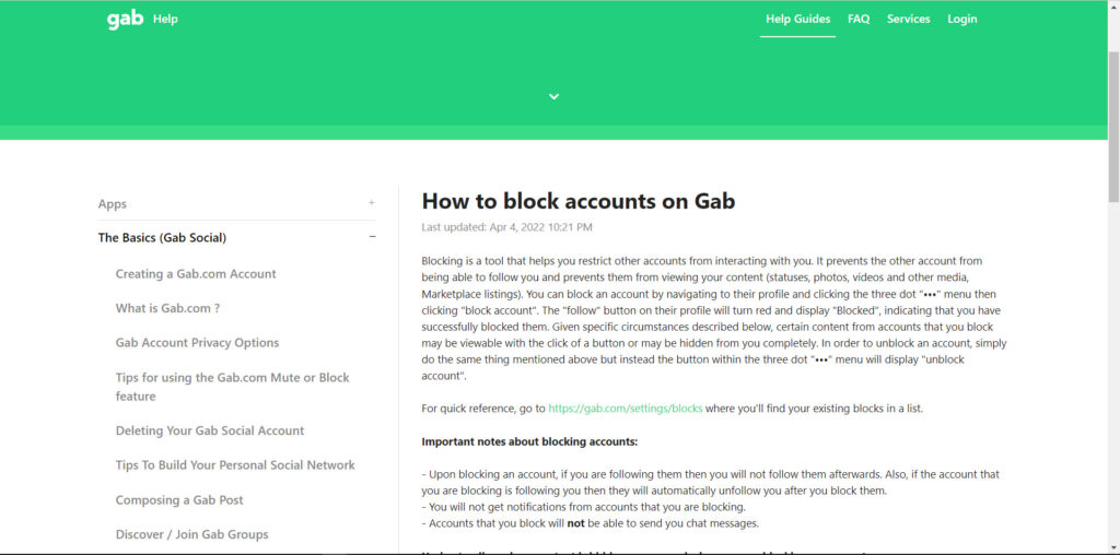 Block accounts