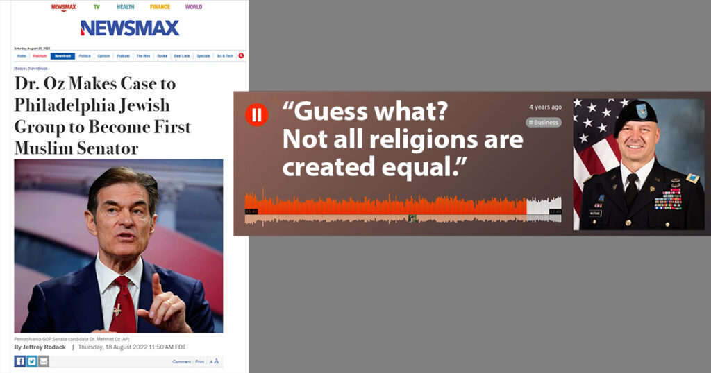 Mastriano on Islam Oz Makes Case