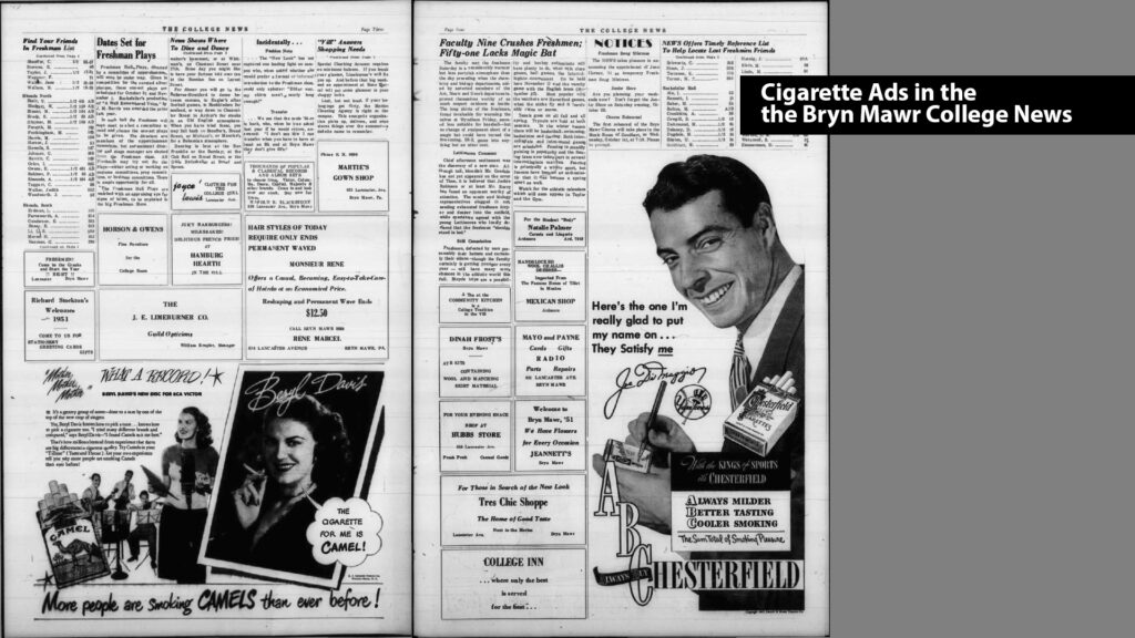 Bryn Mawr Cigarette Ads